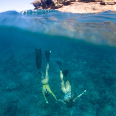 free diving off Kauai at Niihau